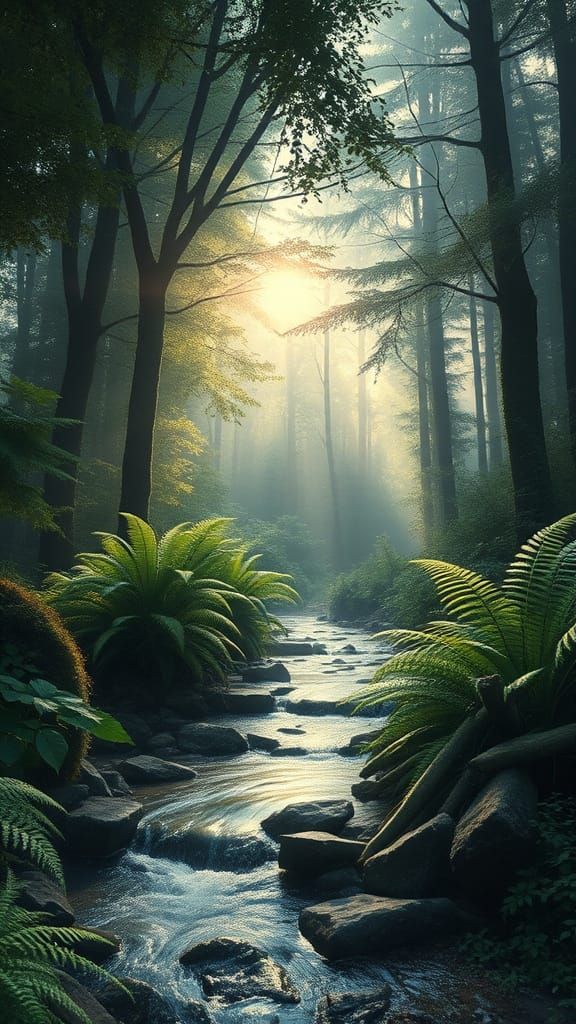 A hidden forest clearing at dawn. 🌳