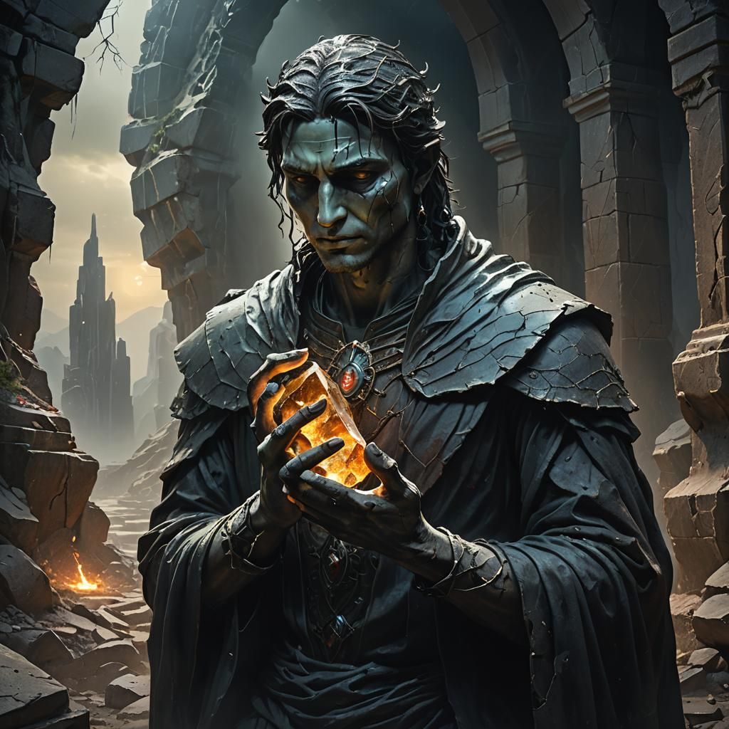 Cracked Hands: A Dark Fantasy Portrait