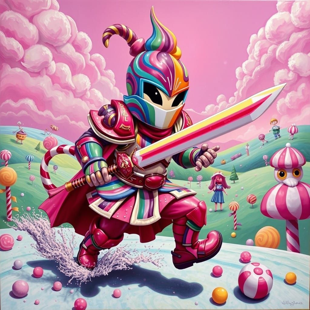 Vibrant Warrior Runs Amok in Candyland