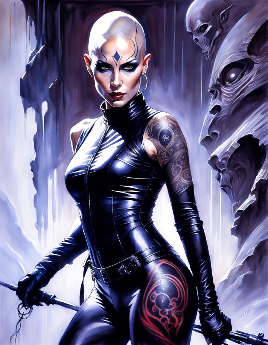 Asajj Ventress Portrait as Oil Painting