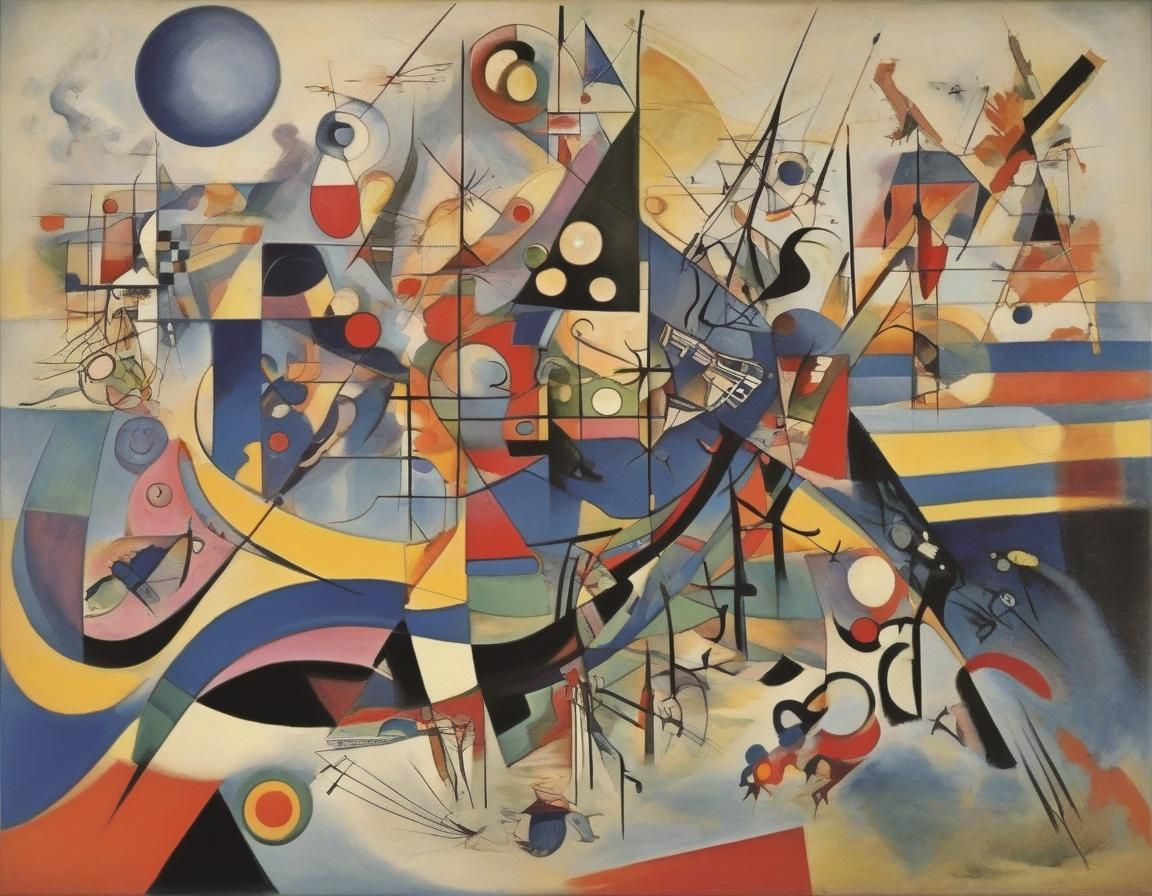 Abstract Surrealist Composition in Vivid Colors