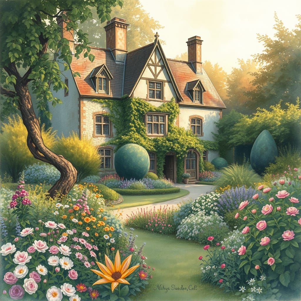 Majestic Medieval House in Lush Garden