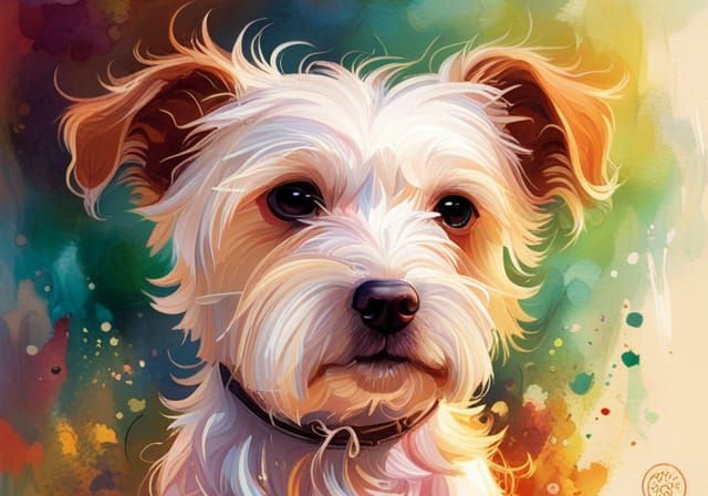 Adorable Dog Toddler Portrait in Disney Animation Style