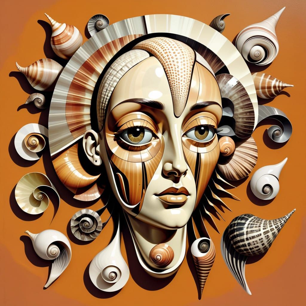 Abstract Collage of Simulacra Faces in a Doomed Ambience