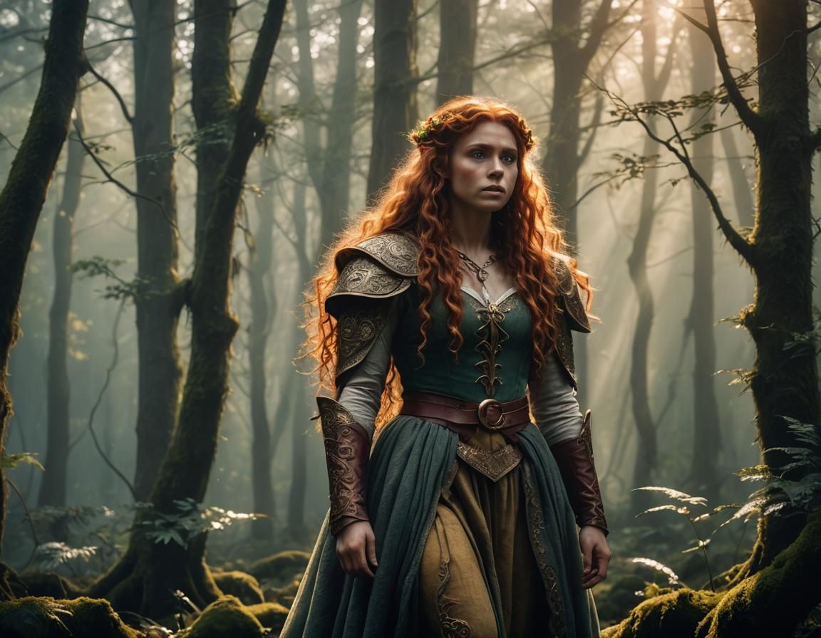 Elegant Fantasy Elf in Autumnal Mist