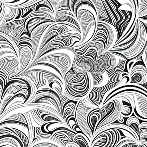 Woman in Swirling Surrealist Shapes, Flowers and Leaves