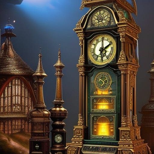 Grandfather clock  Medieval times.