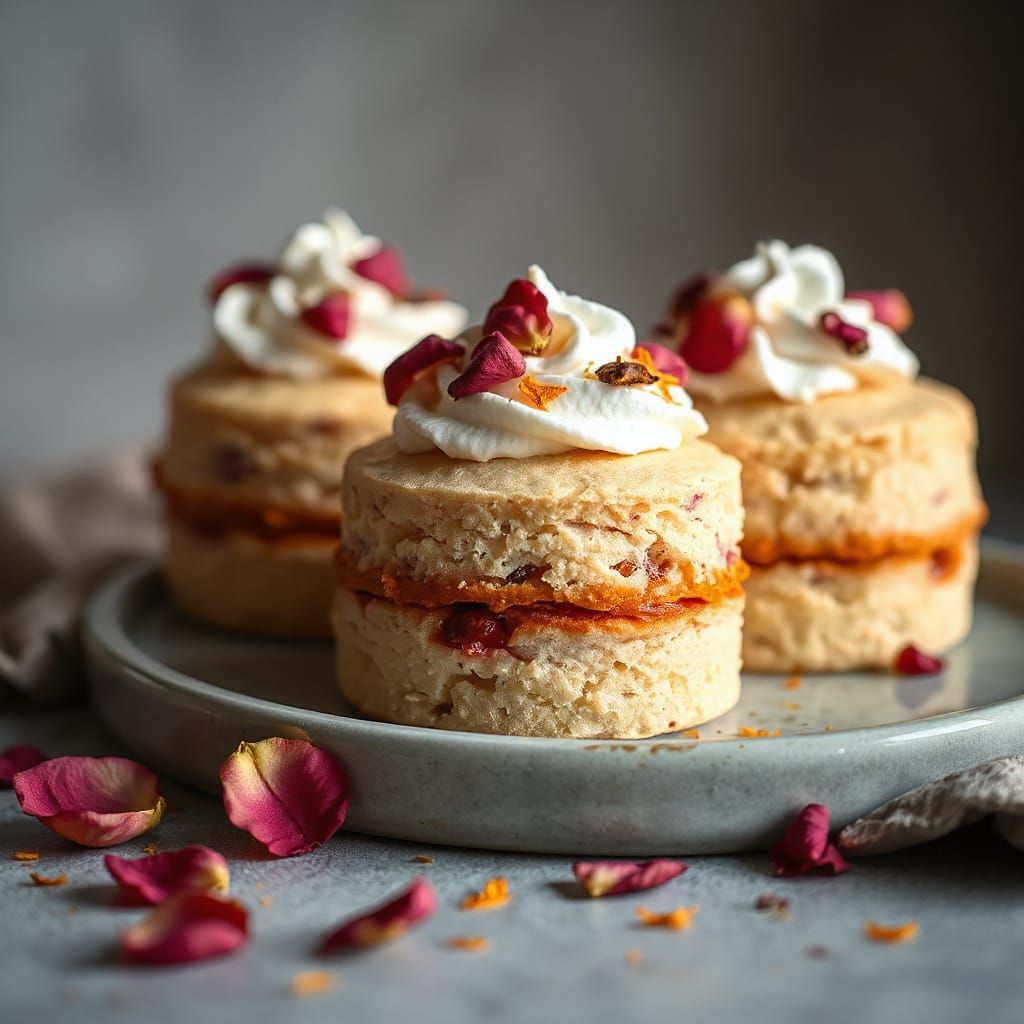 Whimsical Rose and Saffron Cakes in Pastel Hues