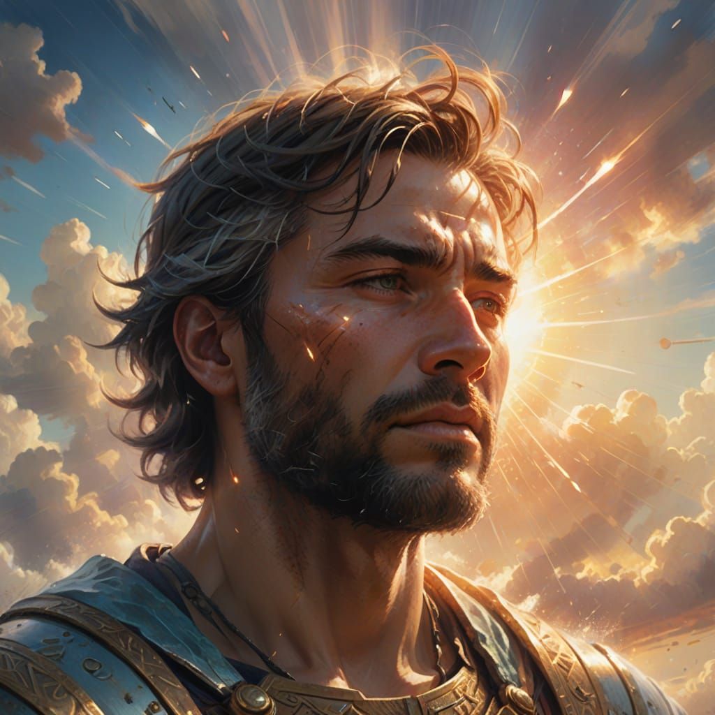 Man Embracing Hopeful Resilience in Soft Focus