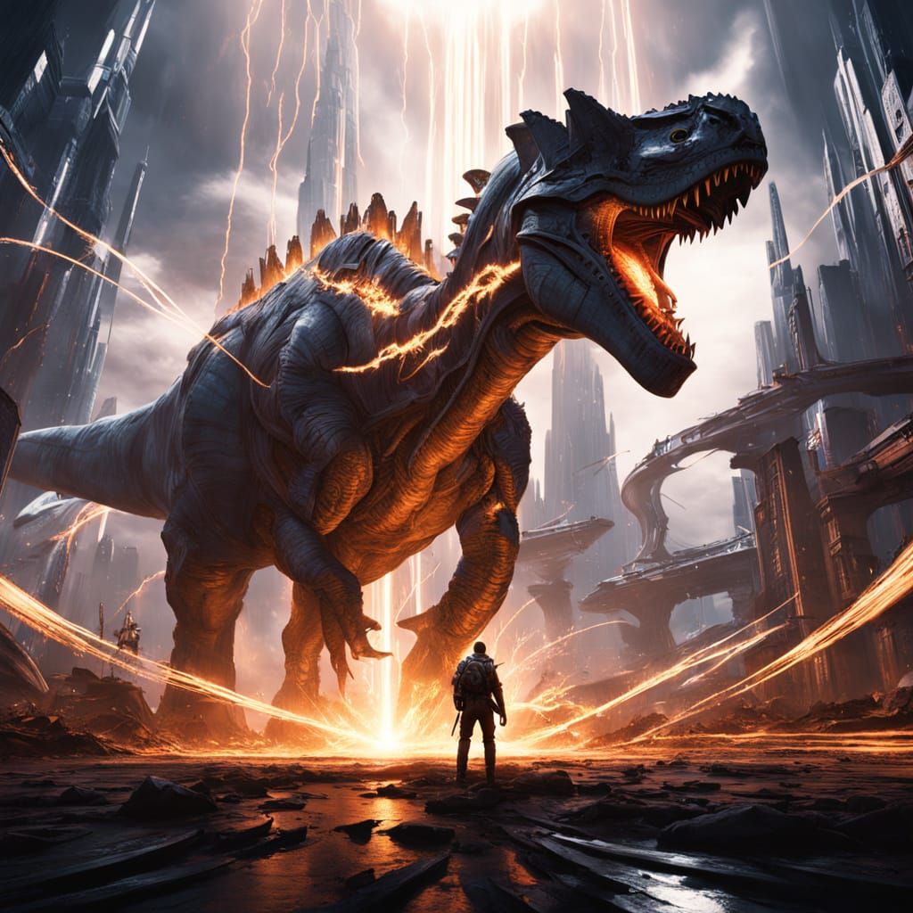 Epic Time Rift with Traveler in Cinematic Style