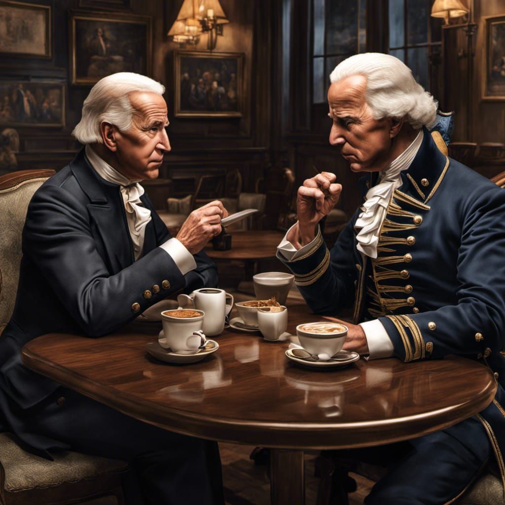 Joe Biden and George Washington at Cafe