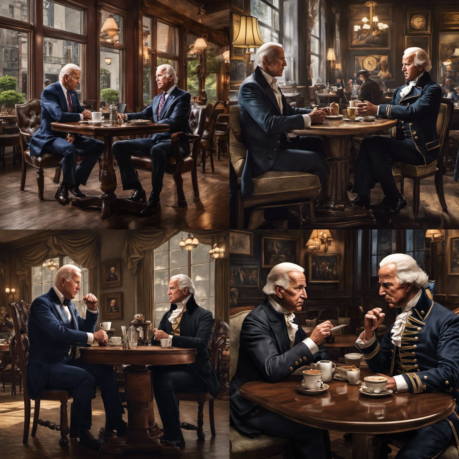 Joe Biden and George Washington at Cafe