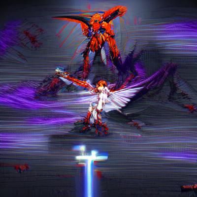 Diablo Fight: Angel vs. Demon in Evangelion Style