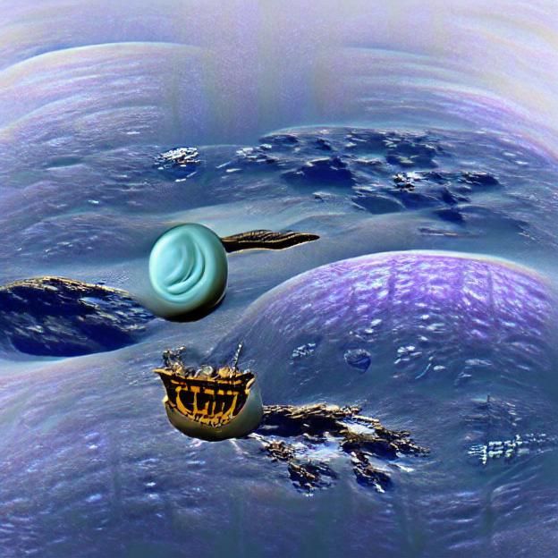 Futuristic Space Colony Orbiting Neptune in 2522