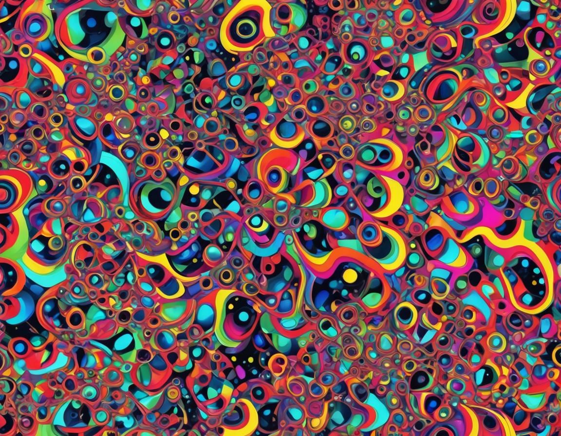 Vibrant Abstract Geometric Art in Futuristic Style