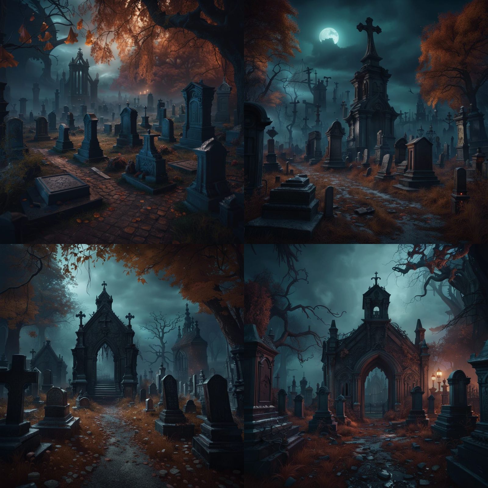 Spooky Graveyard Matte Painting in Unreal Engine 5