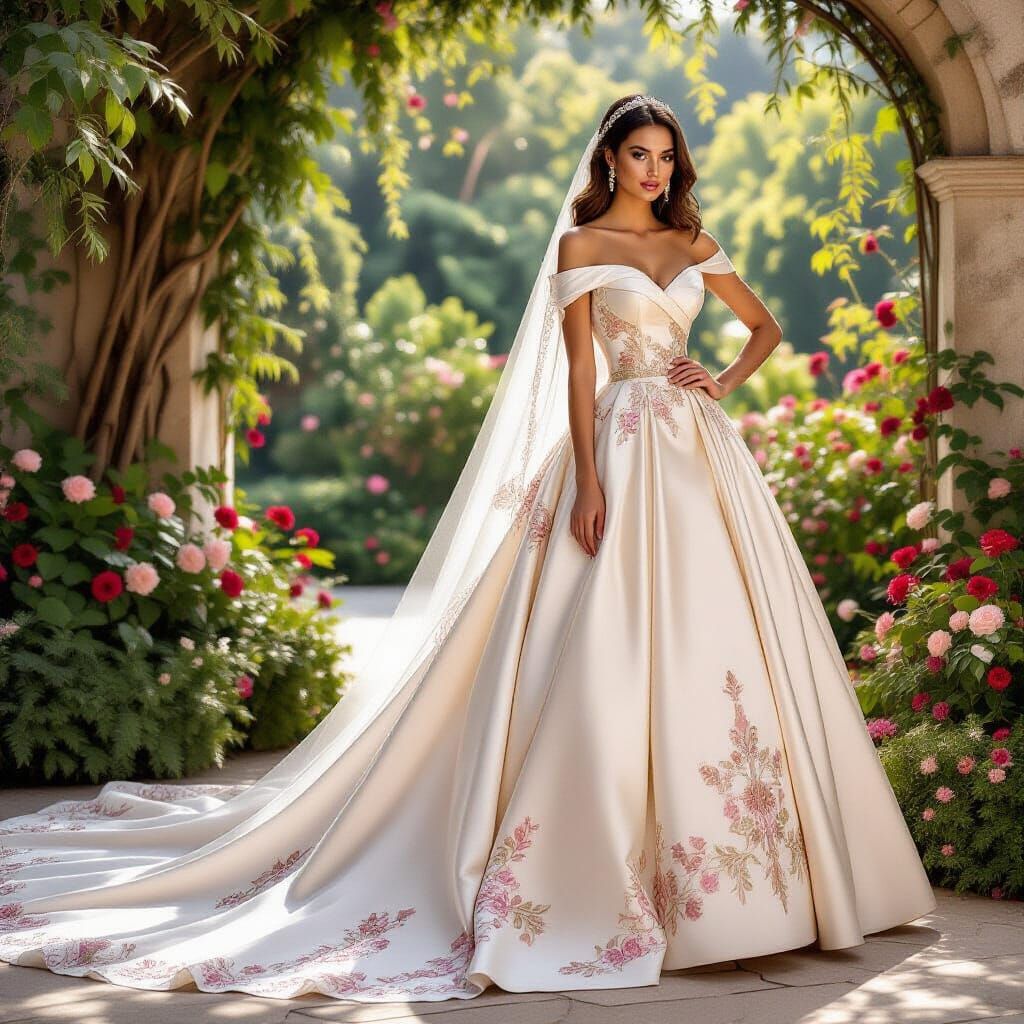 Rose Gold Wedding Dress Inspired by Monet