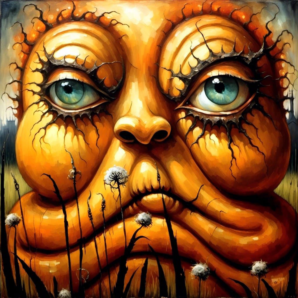 Eerie Gothic Mansion in Surreal Oil Painting Style