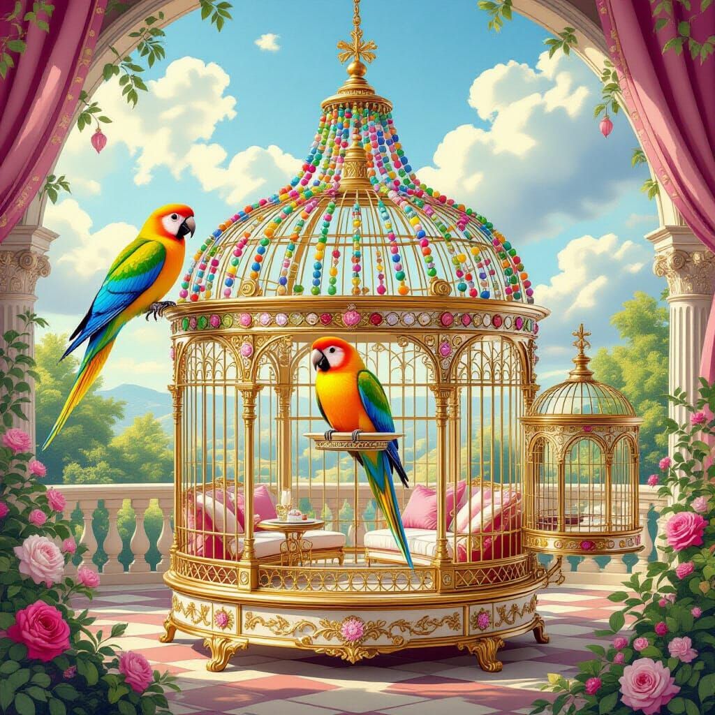 Opulent Birdcage Mansion: A Royal Retreat for Pets