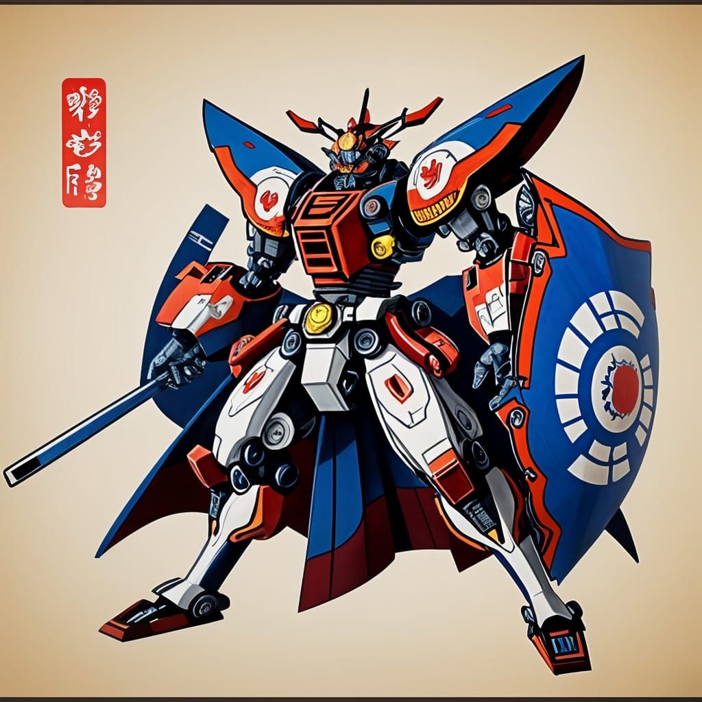 Ukiyo-e Style Mechanical Figure