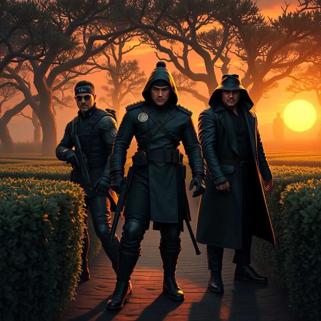 Dark Heroes Unite in Nocturnal Hedge Maze