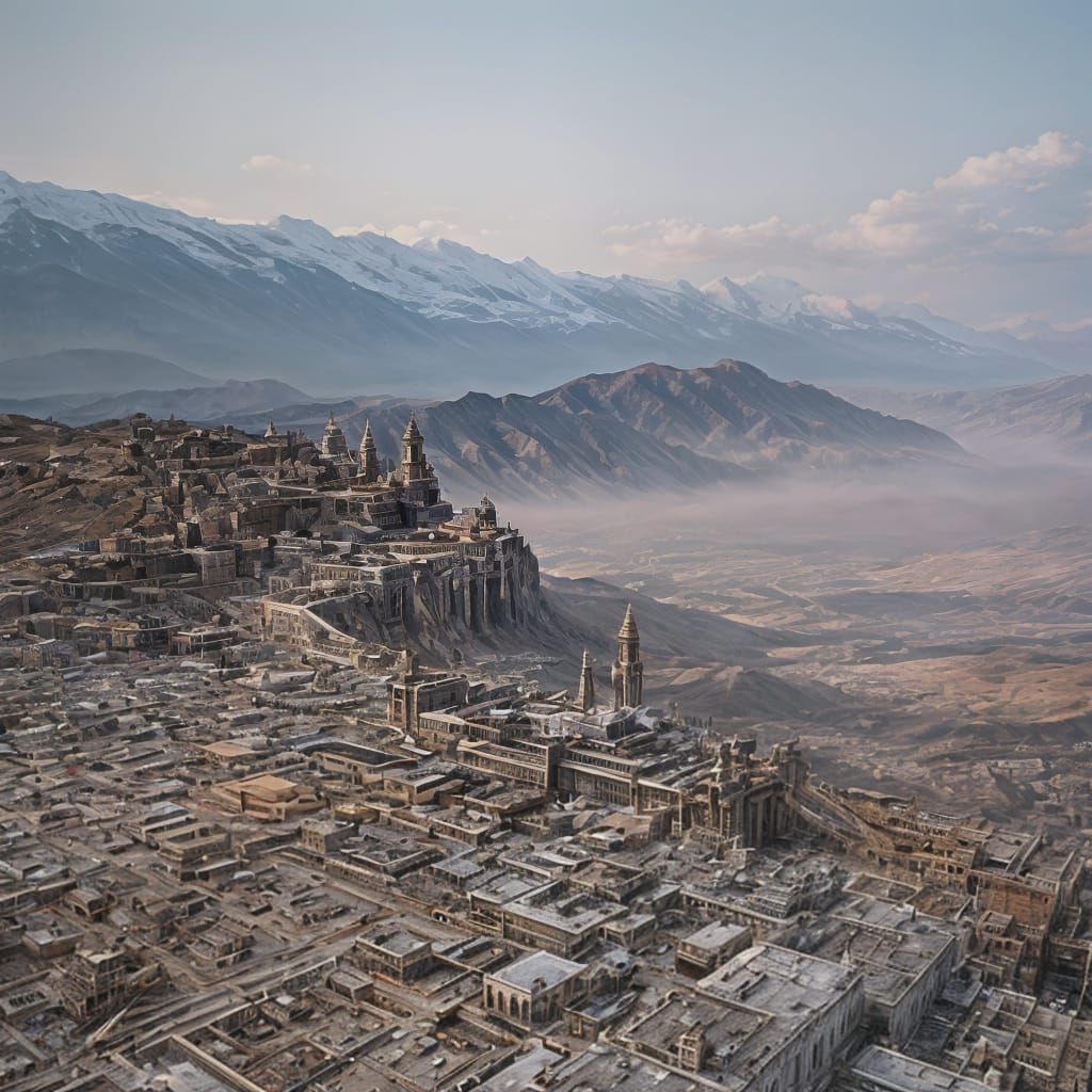 Wasteland Landscape at Sunrise: Digital Matte Painting