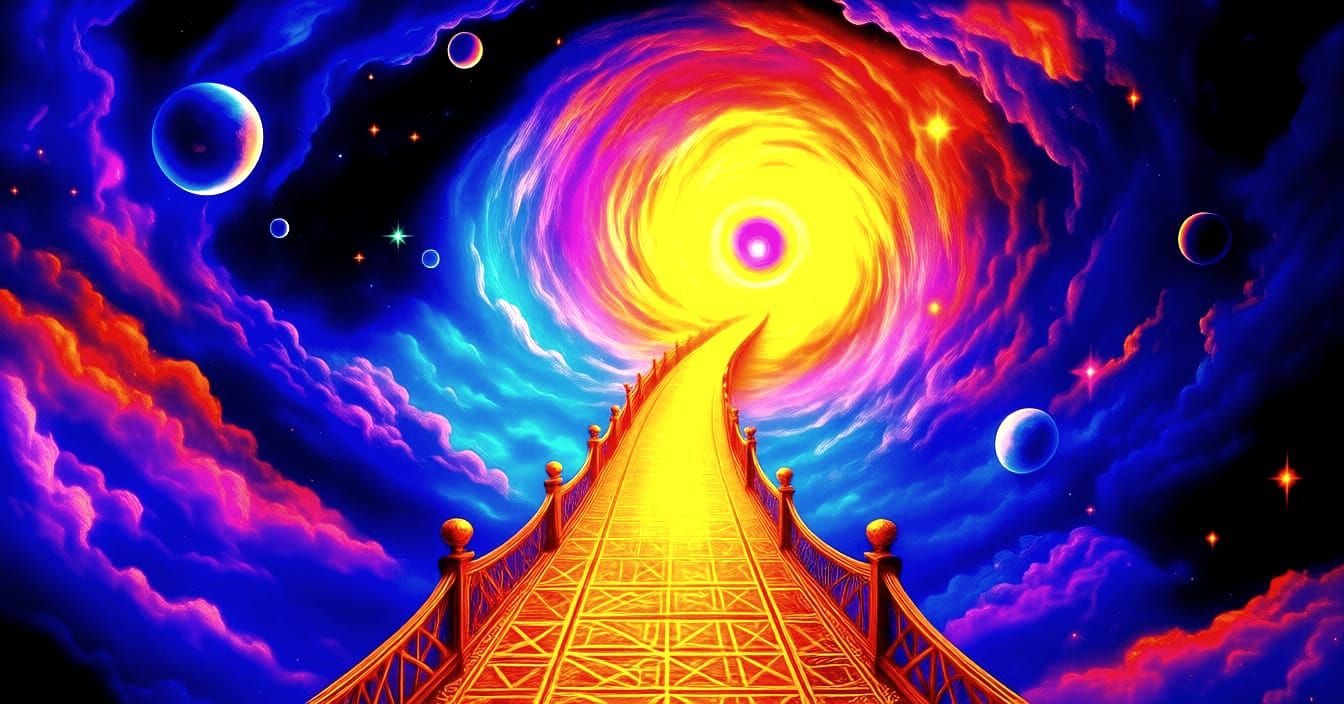Golden Bridge to Other Realms in Cosmic Space