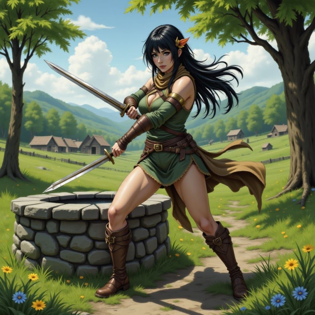 Anime-Inspired Vinneth Poses Heroically on Village Green