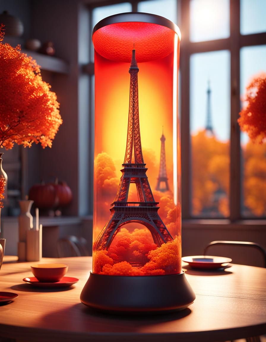 Eiffel Tower Inside Autumn Lava Lamp