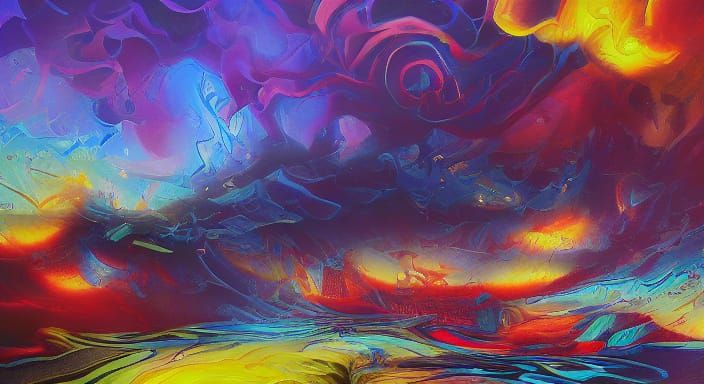 Vibrant Fruit Peel Landscape in High Contrast HDR