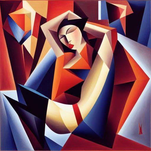 Abstract Cubist Poisoned Apple Painting