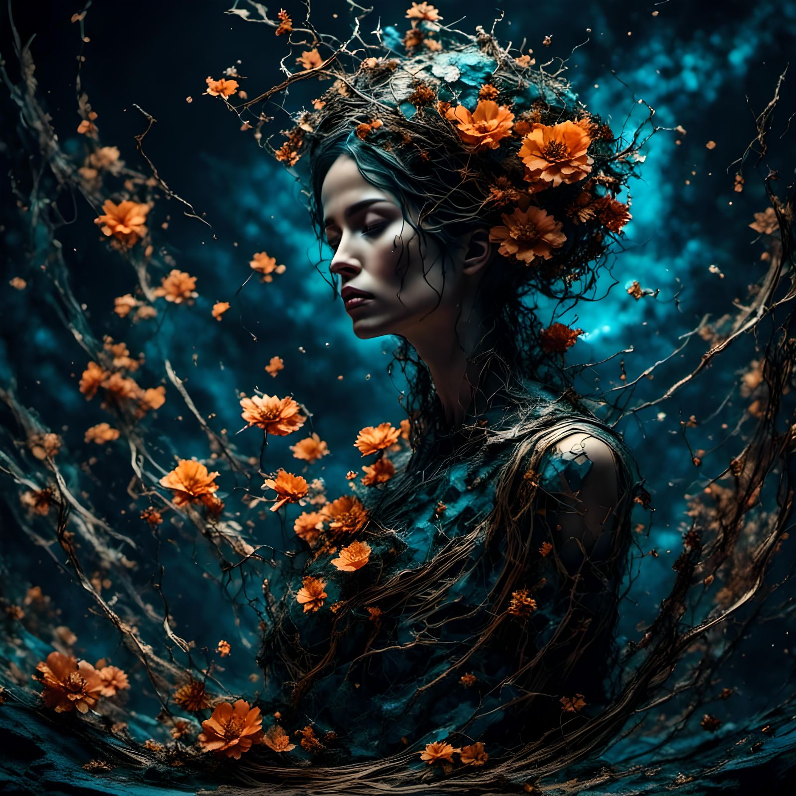 Surreal Dreamscape with Vivid Sky Objects