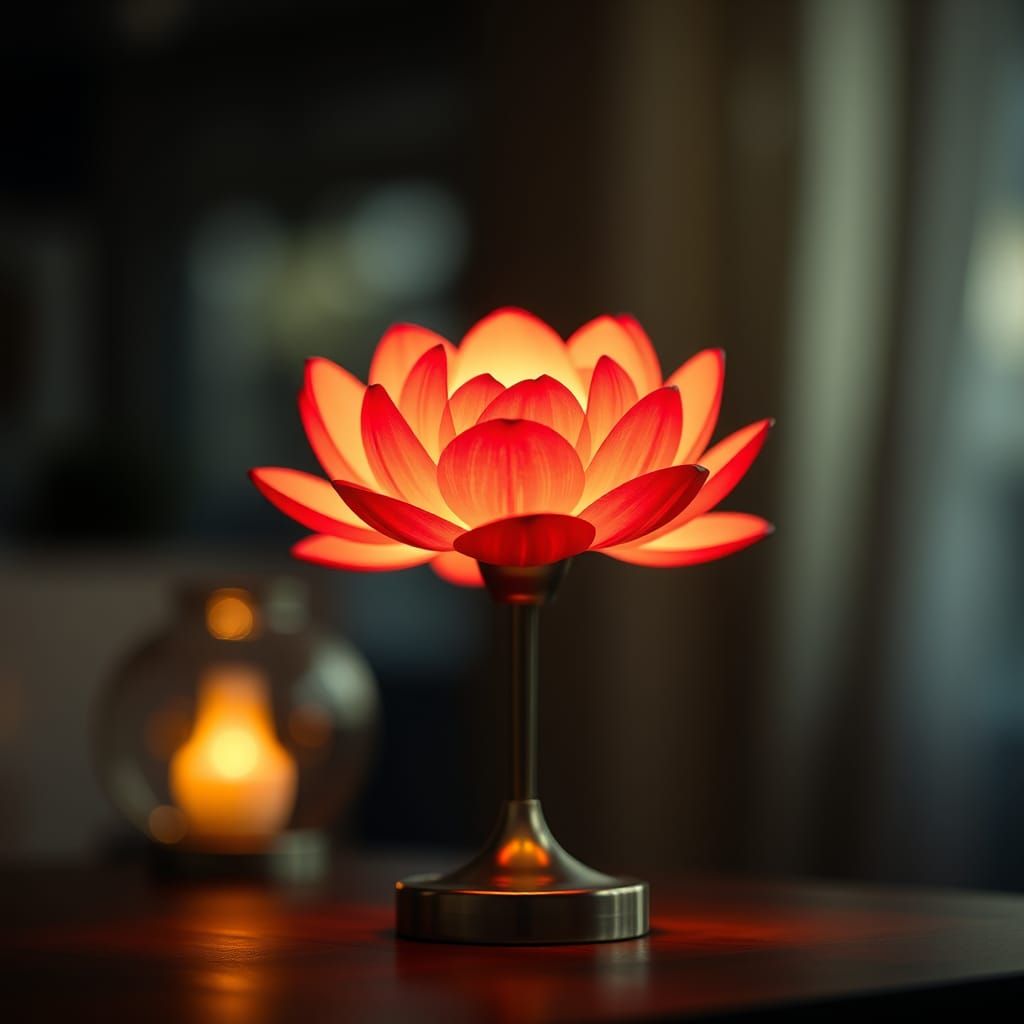 Blooming Flower Lamp in Professional Photography Style