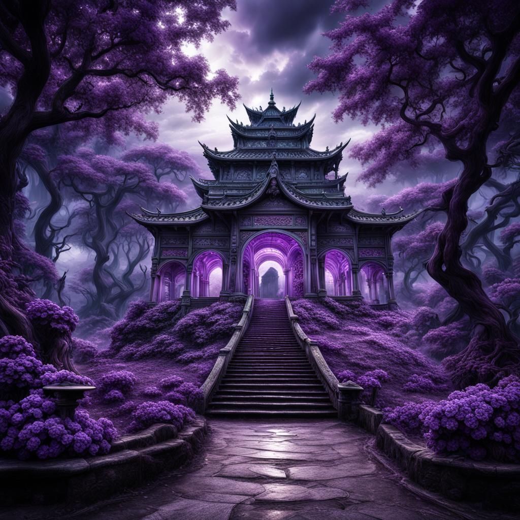 Hyperrealistic Purple Fantasy Creation in HDR
