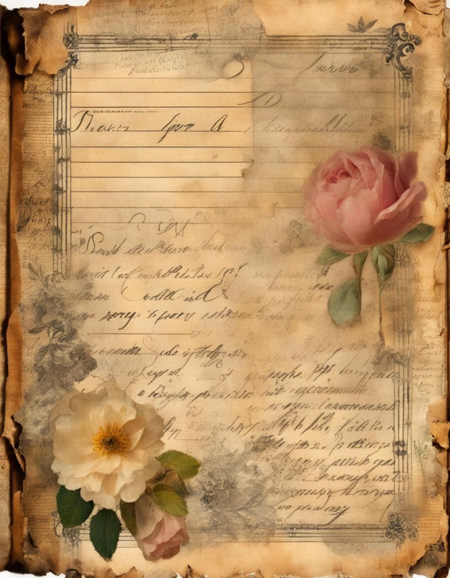 Vintage Floral Collage Journal Page