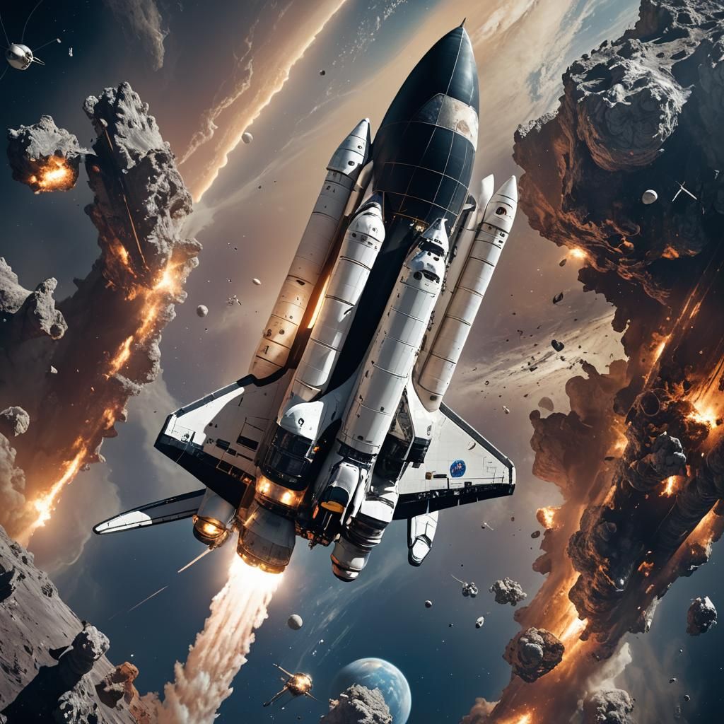 Space Shuttle Challenger Satellite Retrieval: Detailed Matte...