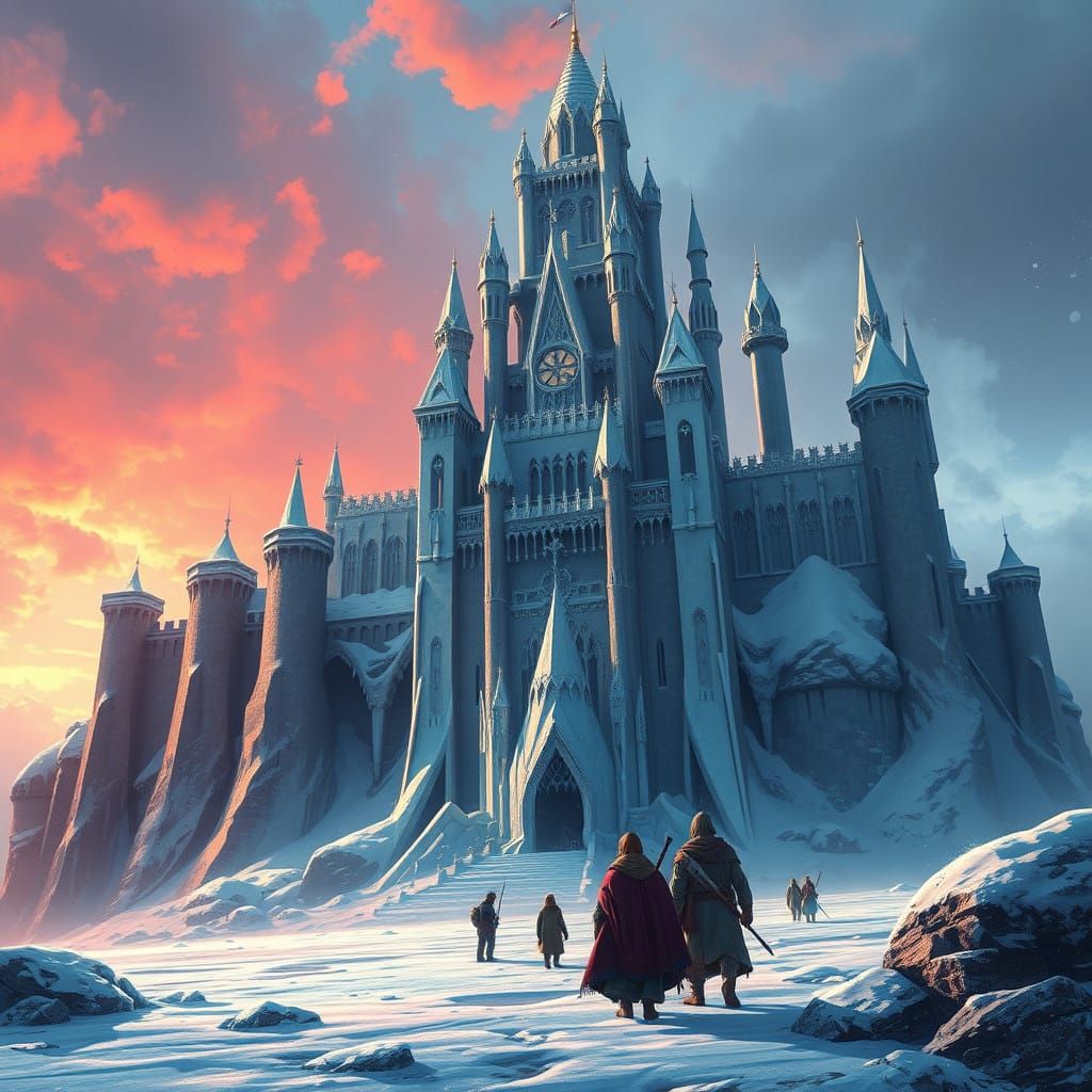 Frozen Castle in Hyperrealistic Detail