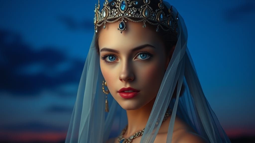 Sapphire Twilight Enchantress in Ethereal Splendor