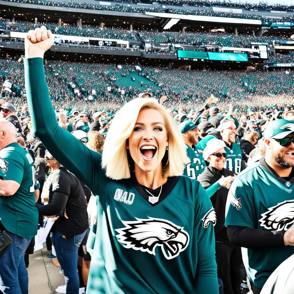 Enthusiastic Eagles Fan Cheering in Crowd
