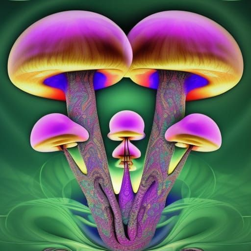 Psychedelic Fractal Trip: Magic Mushroom Experience