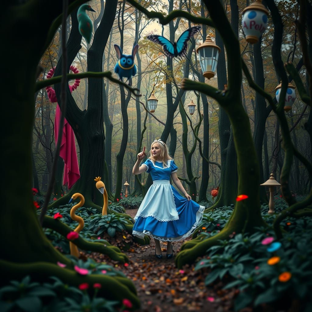 Alice in Wonderland Forest Photograph Inspired by Testino an...