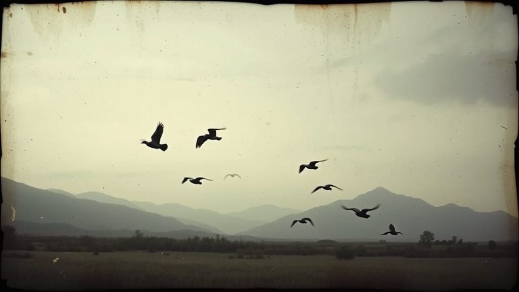 Vintage Mountains: Film Noir Digital Matte Painting