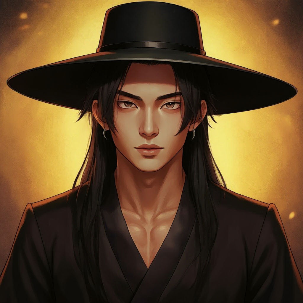 Korean Demon Hunter Portrait in Oil Painting Style