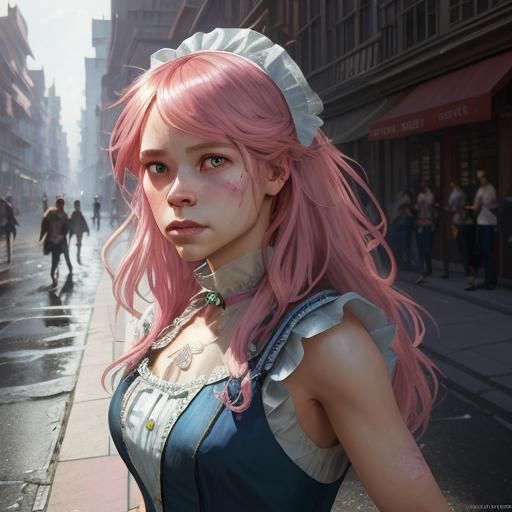 Mugging in City Street: Hyperdetailed Portrait