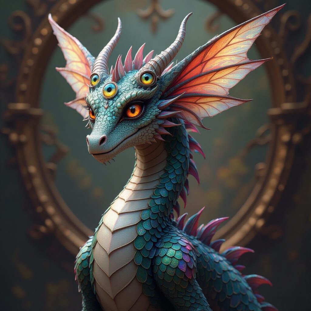 Dragon-Seraphim Hybrid in High-Fantasy Style