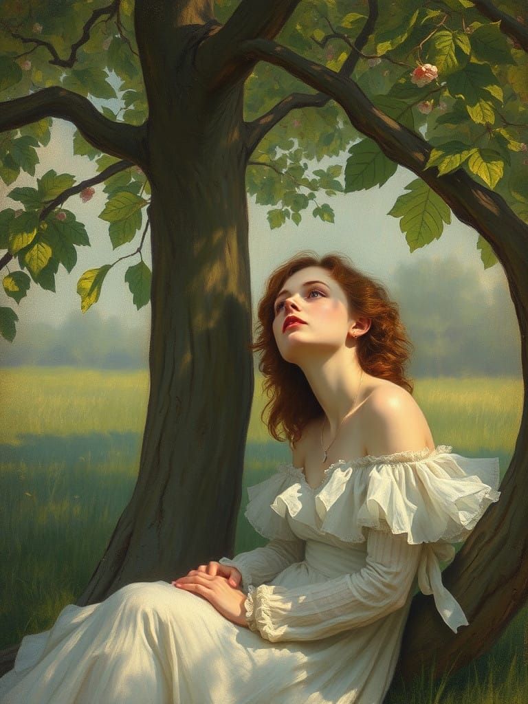 Whimsical Woman in Dreamlike Degas-Inspired Portrait