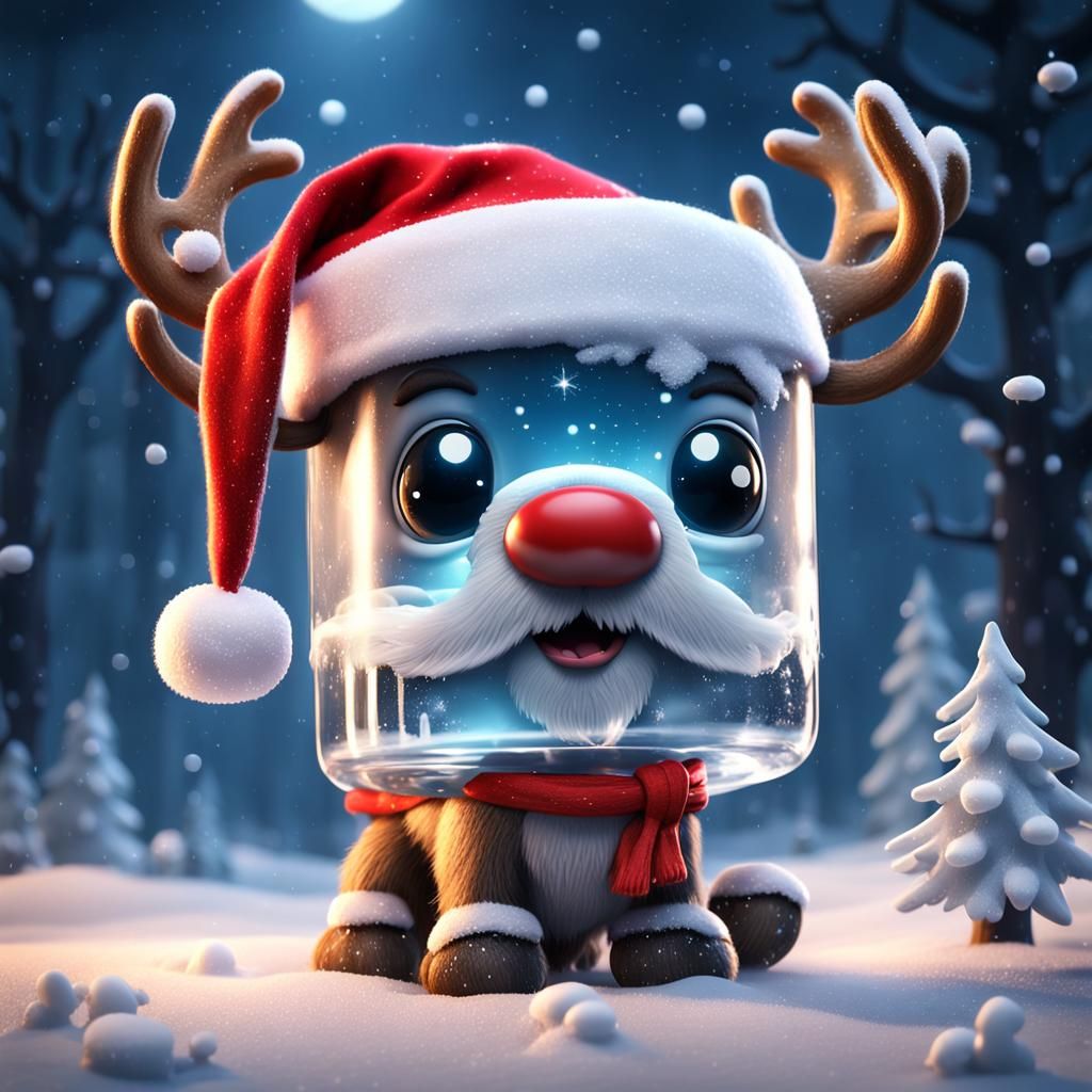Santa Ice Cube Deer