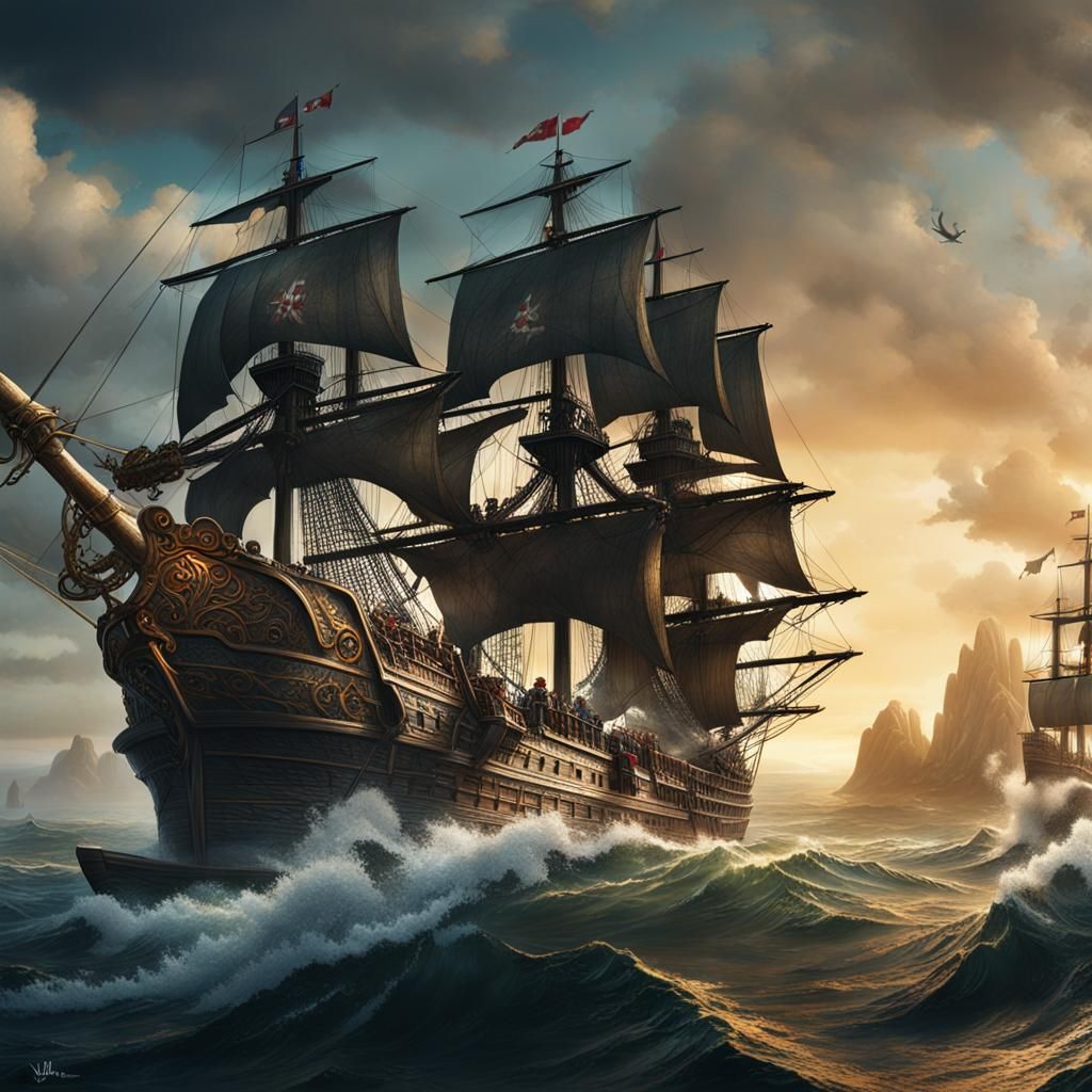 Blackbeard Sword Fight: Detailed Pirate Concept Art