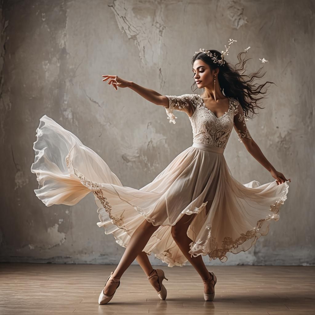 Romantic Girl Dancing Gracefully
