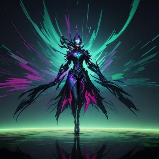 RGB Glitch Figure in Sci-Fi Pixel Art